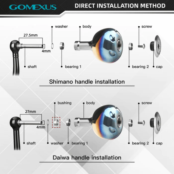 Gomexus Titanium Reel Power Knob 35 38mm TA38 - Image 7