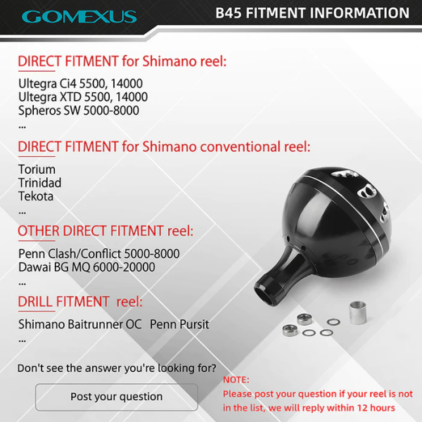 Gomexus Aluminium Reel Power Knob 45mm - Image 5