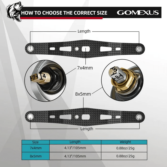 Gomexus Carbon Handle 105mm for Baitcasting Reel with Cork Knob DC-CA27 - Image 2
